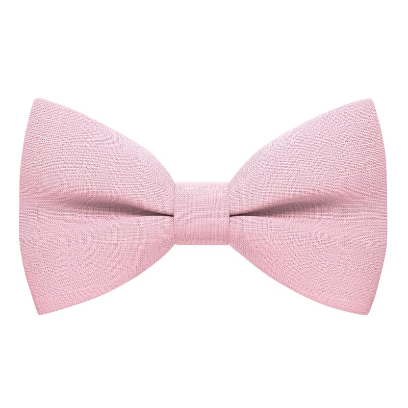 Bow Tie House Linen Men's Classic Pre-Tied Bow Tie Formal Solid Tuxedo (Large, Blush Pink) - Image 1